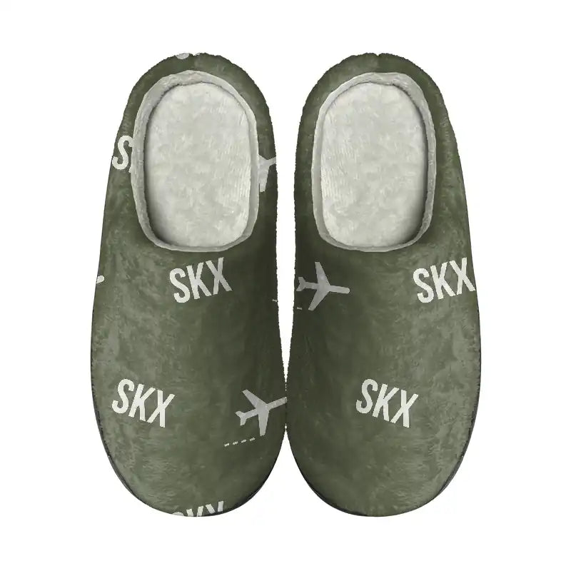 Saransk International Airport (SKX) Slippers & Flip Flops - Slippers - Cotton - Pattern - Green Army