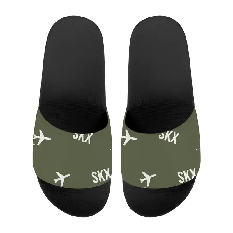 Saransk International Airport (SKX) Slippers & Flip Flops - Slippers - Sport - Pattern - Green Army