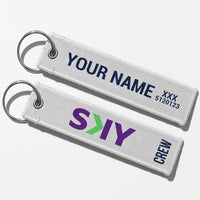 Thumbnail for SKY Airline Crew & Staff Tag Key Chains - White - Crew + Name