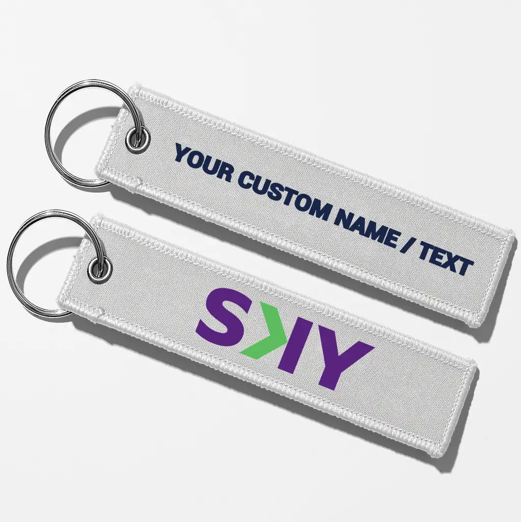 SKY Airline Crew & Staff Tag Key Chains - White - Personalized