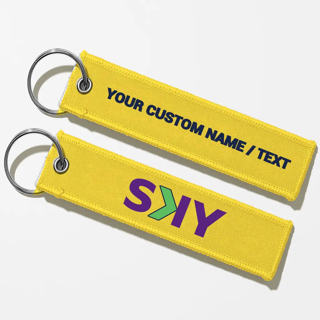 SKY Airline Crew & Staff Tag Key Chains - Yellow - Personalized