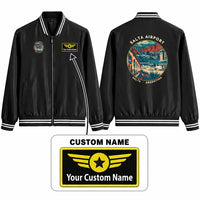 Thumbnail for Salta Martín Miguel de Güemes International Airport (SLA) Stylish Jackets - Baseball Collar - Badge + Name - Black