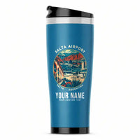 Thumbnail for Salta Martín Miguel de Güemes International Airport (SLA) Travel Mugs - Badge + Name - Stainless Steel (No Holder) - Light Blue