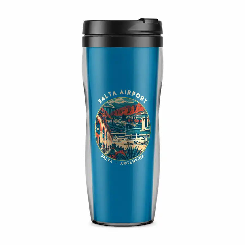 Salta Martín Miguel de Güemes International Airport (SLA) Travel Mugs - Badge - Plastic (No Holder) - Light Blue