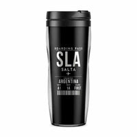 Thumbnail for Salta Martín Miguel de Güemes International Airport (SLA) Travel Mugs - Boarding Pass - Plastic (No Holder) - Black