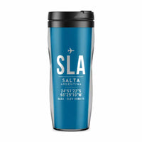 Thumbnail for Salta Martín Miguel de Güemes International Airport (SLA) Travel Mugs - ID Tag - Plastic (No Holder) - Light Blue