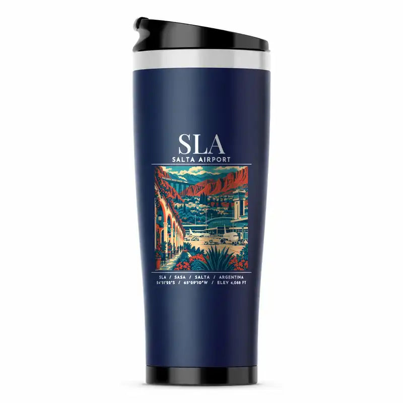 Salta Martín Miguel de Güemes International Airport (SLA) Travel Mugs - Poster - Stainless Steel (No Holder) - Dark Blue