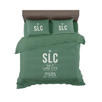 Thumbnail for Salt Lake City International Airport (SLC) Bedding Sets & Blankets - Bedding Set - ID Tag - Green