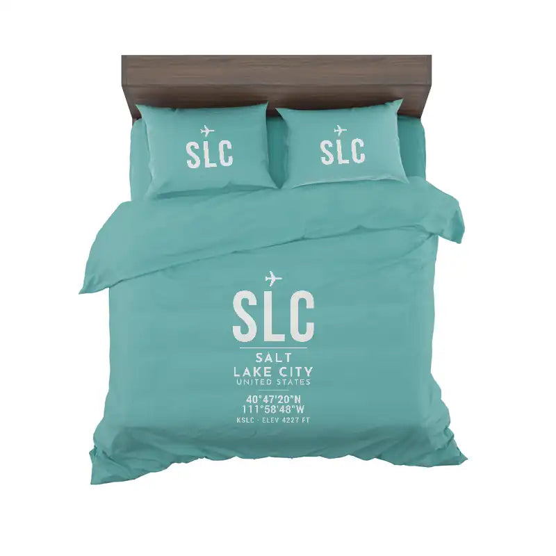Salt Lake City International Airport (SLC) Bedding Sets & Blankets - Bedding Set - ID Tag - Turquoise