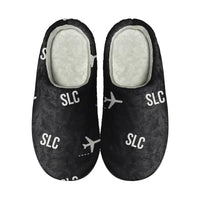 Thumbnail for Salt Lake City International Airport (SLC) Slippers & Flip Flops - Slippers - Cotton - Pattern - Black