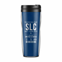 Thumbnail for Salt Lake City International Airport (SLC) Travel Mugs - Boarding Pass - Plastic (No Holder) - Blue