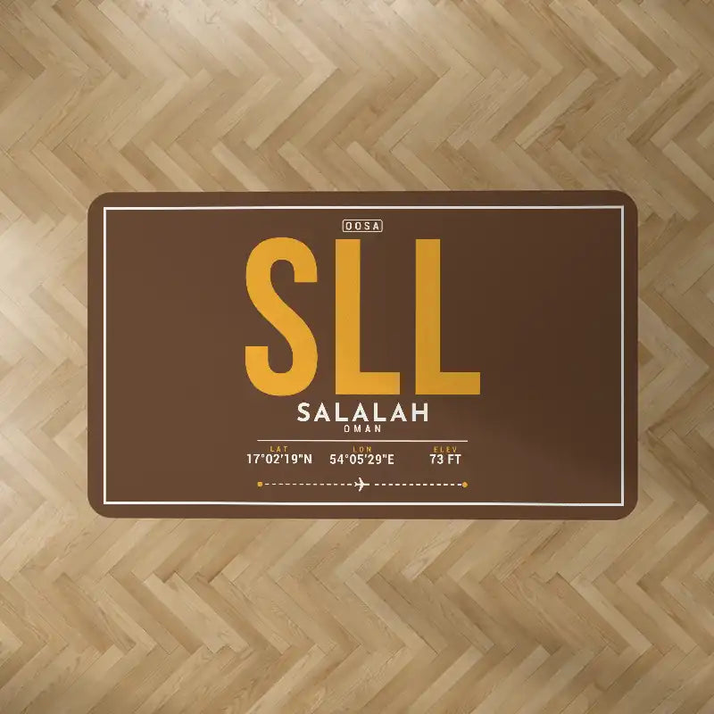 Salalah Airport (SLL) Carpets - Carpet Rectangle - ID Tag - Brown
