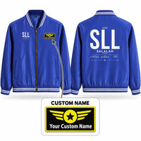 Thumbnail for Salalah Airport (SLL) Stylish Jackets - Baseball Collar - Tag + Name - Royal Blue