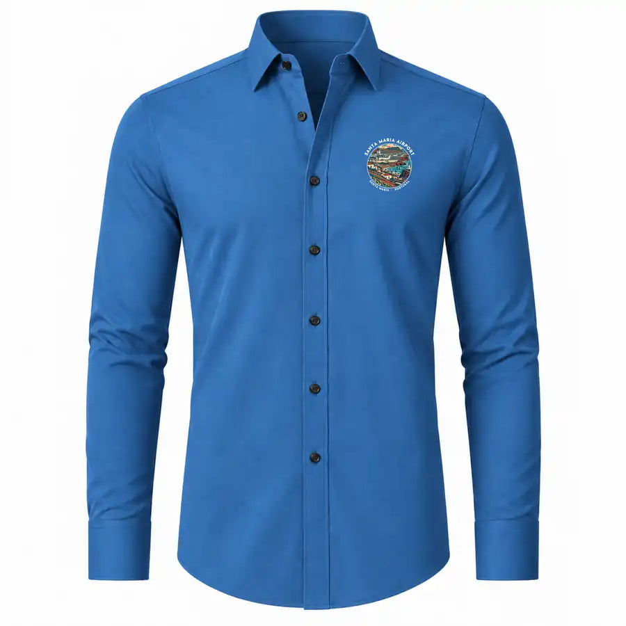 Santa Maria Airport (SMA) Shirts - Long Sleeve Shirt - Badge - Blue