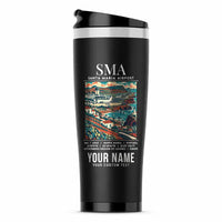 Thumbnail for Santa Maria Airport (SMA) Travel Mugs - Poster + Name - Stainless Steel (No Holder) - Black