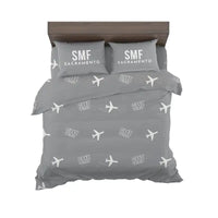 Thumbnail for Sacramento International Airport (SMF) Bedding Sets & Blankets - Bedding Set - Pattern - Gray