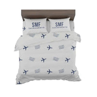 Thumbnail for Sacramento International Airport (SMF) Bedding Sets & Blankets - Bedding Set - Pattern - Light Gray