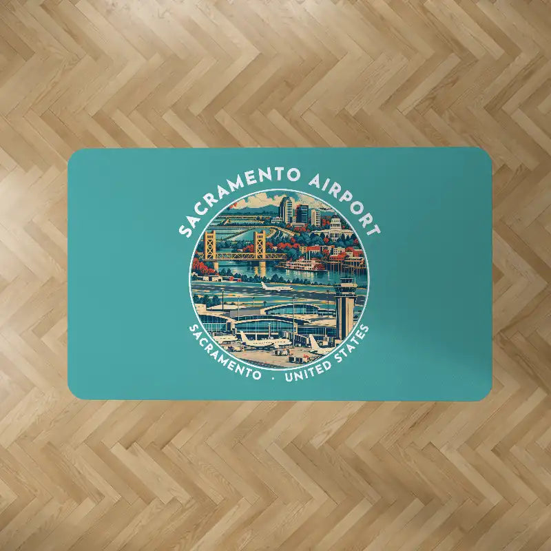 Sacramento International Airport (SMF) Carpets - Carpet Rectangle - Badge - Turquoise