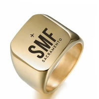 Thumbnail for Sacramento International Airport (SMF) Rings - Ring - Golden