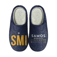 Thumbnail for Samos International Airport (SMI) Slippers & Flip Flops - Slippers - Cotton - Code - Different - Navy Blue