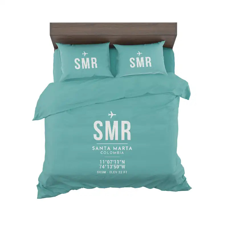 Simón Bolívar International Airport (SMR) Bedding Sets & Blankets - Bedding Set - ID Tag - Turquoise