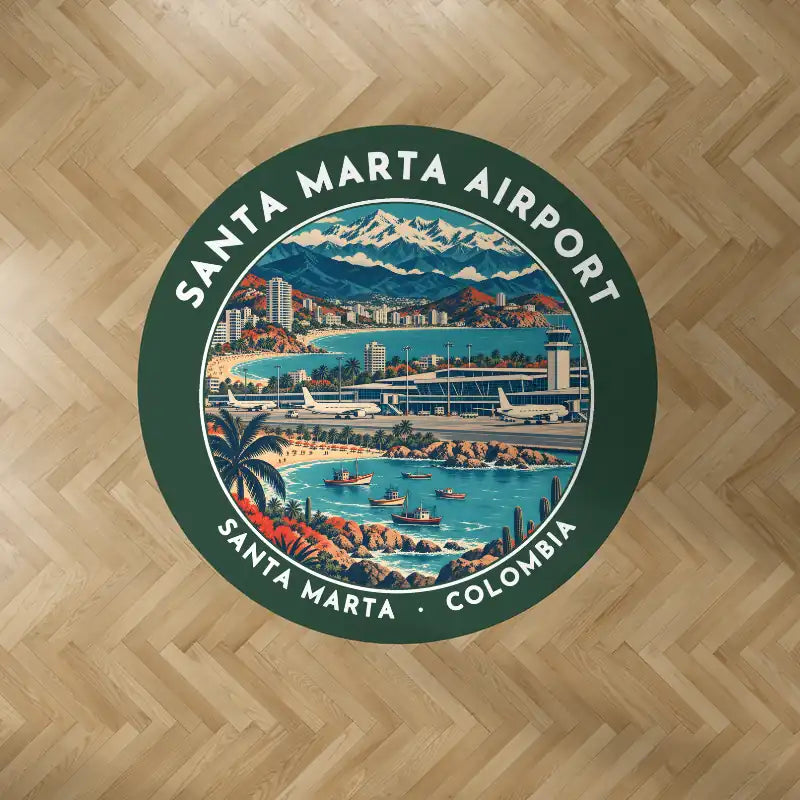 Simón Bolívar International Airport (SMR) Carpets - Carpet Round - Badge - Dark Green