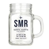 Thumbnail for Simón Bolívar International Airport (SMR) Glasses - ID Tag - Cocktail Glass (Mason Jar)