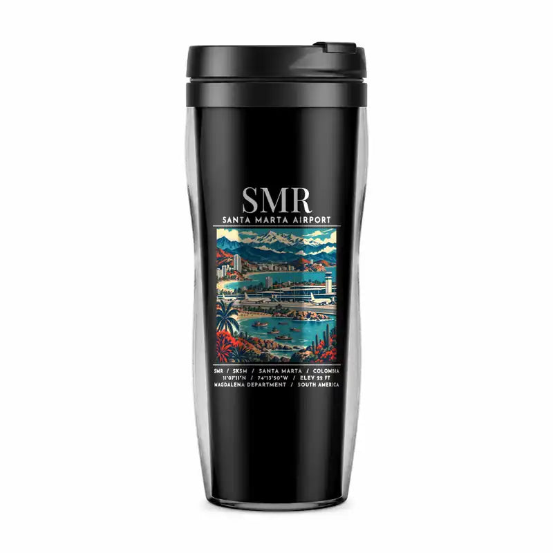 Simón Bolívar International Airport (SMR) Travel Mugs - Poster - Plastic (No Holder) - Black