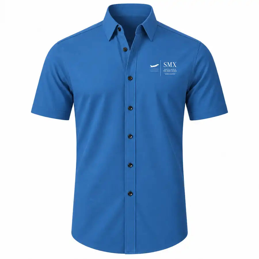 Santa Maria Public Airport (SMX) Shirts - Short Sleeve Shirt - Front - Blue
