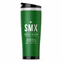 Thumbnail for Santa Maria Public Airport (SMX) Travel Mugs - ID Tag - Stainless Steel (No Holder) - Green