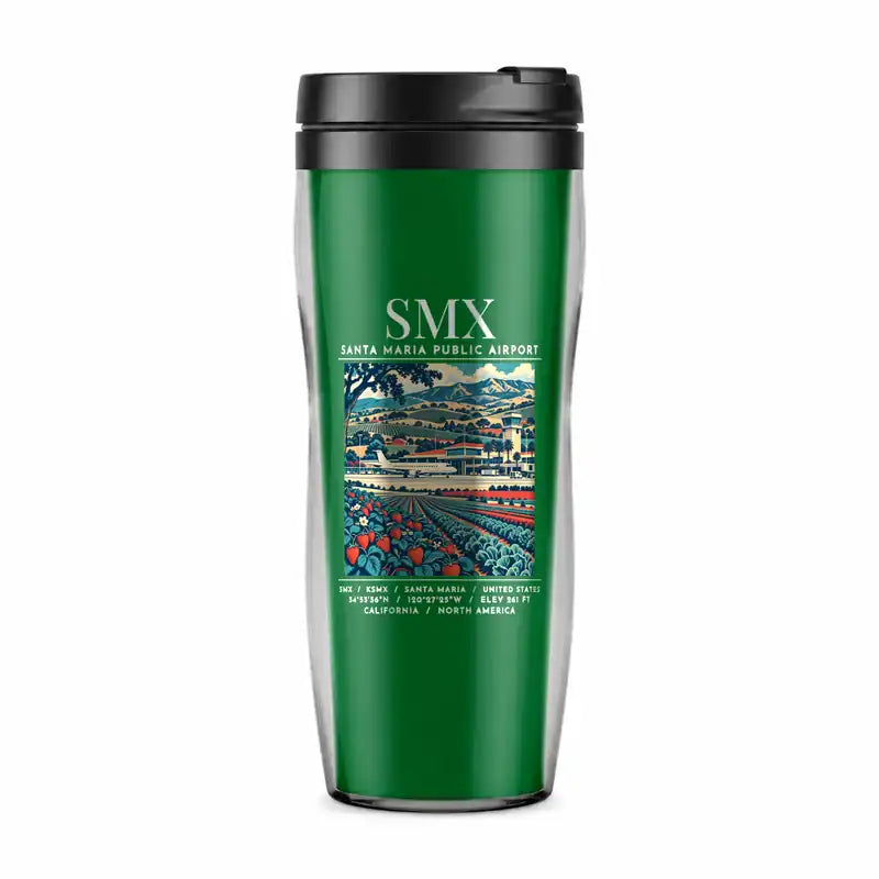 Santa Maria Public Airport (SMX) Travel Mugs - Poster - Plastic (No Holder) - Green