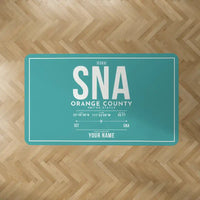 Thumbnail for John Wayne Airport, Orange County (SNA) Carpets - Carpet Rectangle - ID Tag + Name - Turquoise