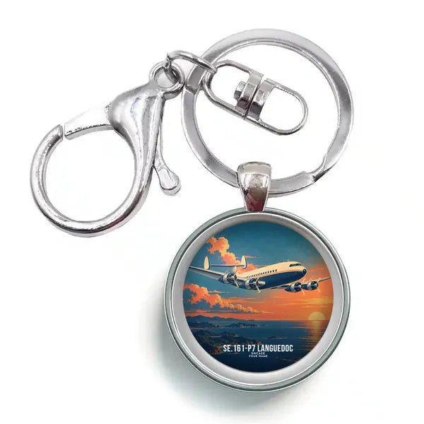 SNCASE SE.161-P7 Languedoc - 3D + Name - Circle Key Chain - Full Print