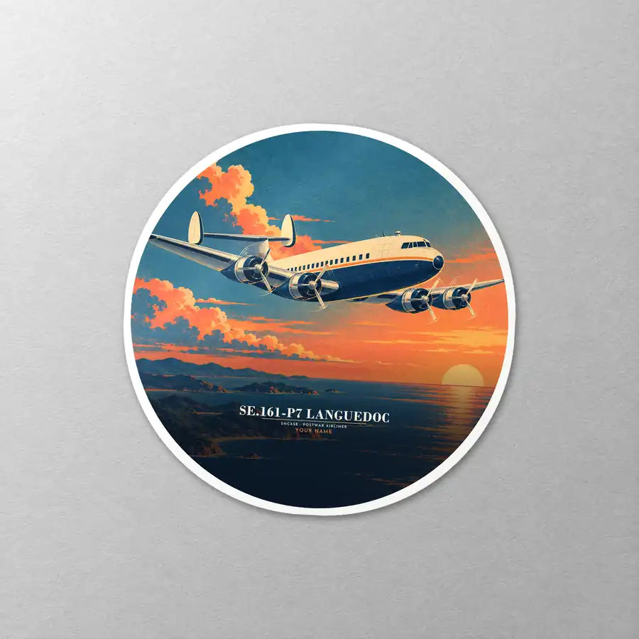 SNCASE SE.161-P7 Languedoc - 3D + Name - Circle Sticker - Close-up