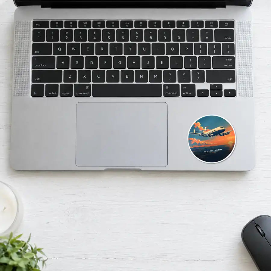 SNCASE SE.161-P7 Languedoc - 3D + Name - Circle Sticker - Laptop