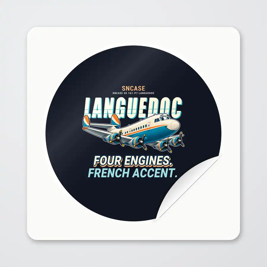 SNCASE SE.161-P7 Languedoc - Cartoon - Circle Sticker - Peel