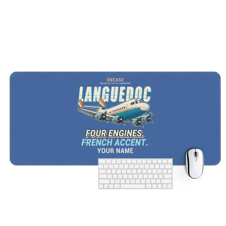 SNCASE SE.161-P7 Languedoc - Cartoon + Name - Desk Mat - Blue