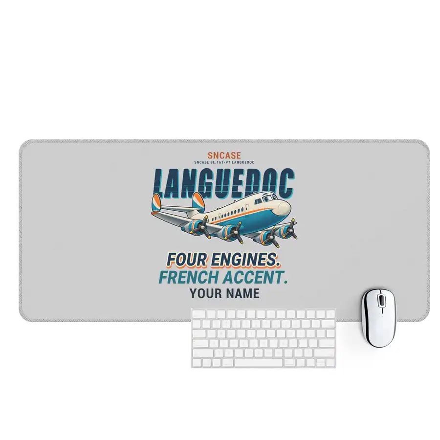 SNCASE SE.161-P7 Languedoc - Cartoon + Name - Desk Mat - Light Gray