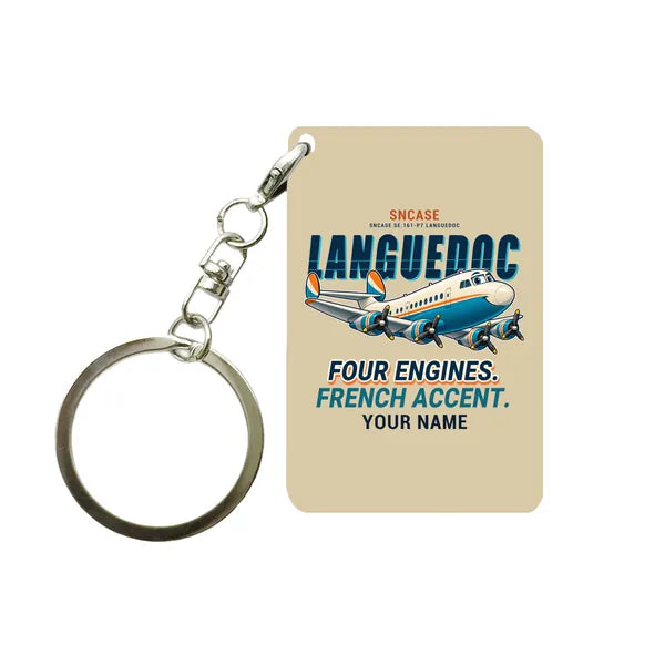 SNCASE SE.161-P7 Languedoc - Cartoon + Name - Key Chain - Beige