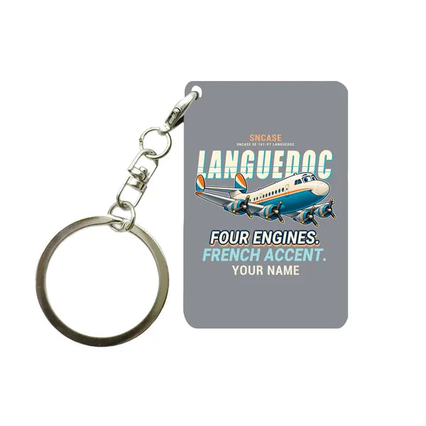 SNCASE SE.161-P7 Languedoc - Cartoon + Name - Key Chain - Gray