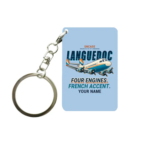 SNCASE SE.161-P7 Languedoc - Cartoon + Name - Key Chain - Light Blue