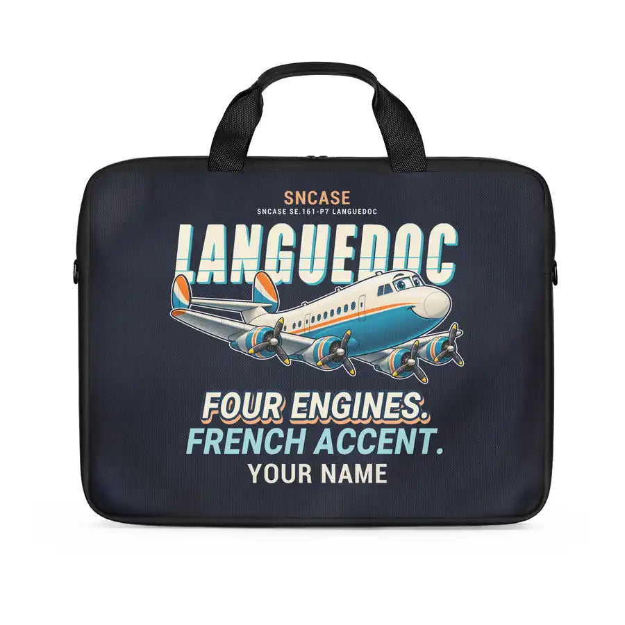 SNCASE SE.161-P7 Languedoc - Cartoon + Name - Laptop Bag