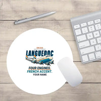 Thumbnail for SNCASE SE.161-P7 Languedoc - Cartoon + Name - Round Mouse Pad - White