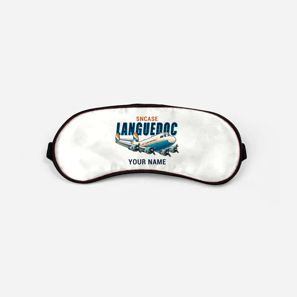 SNCASE SE.161-P7 Languedoc - Cartoon + Name - Sleep Mask - White