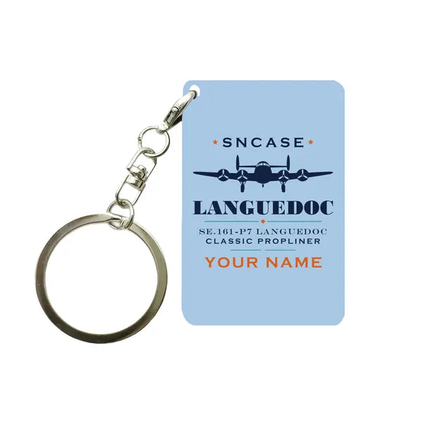 SNCASE SE.161-P7 Languedoc - Heritage + Name - Key Chain - Light Blue