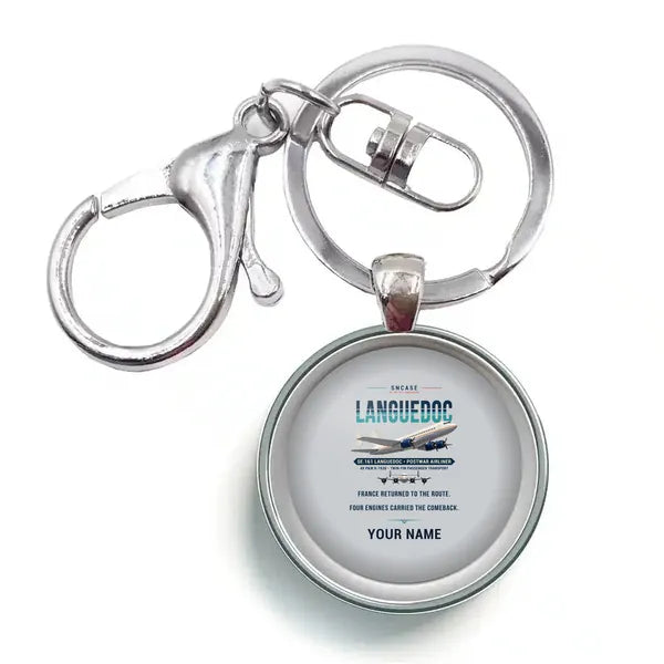 SNCASE SE.161-P7 Languedoc - Original + Name - Circle Key Chain - Light Gray