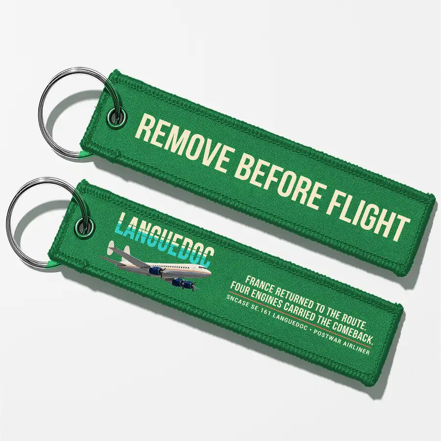 SNCASE SE.161-P7 Languedoc Aviator Key Chains - Green - Original - Remove Before Flight