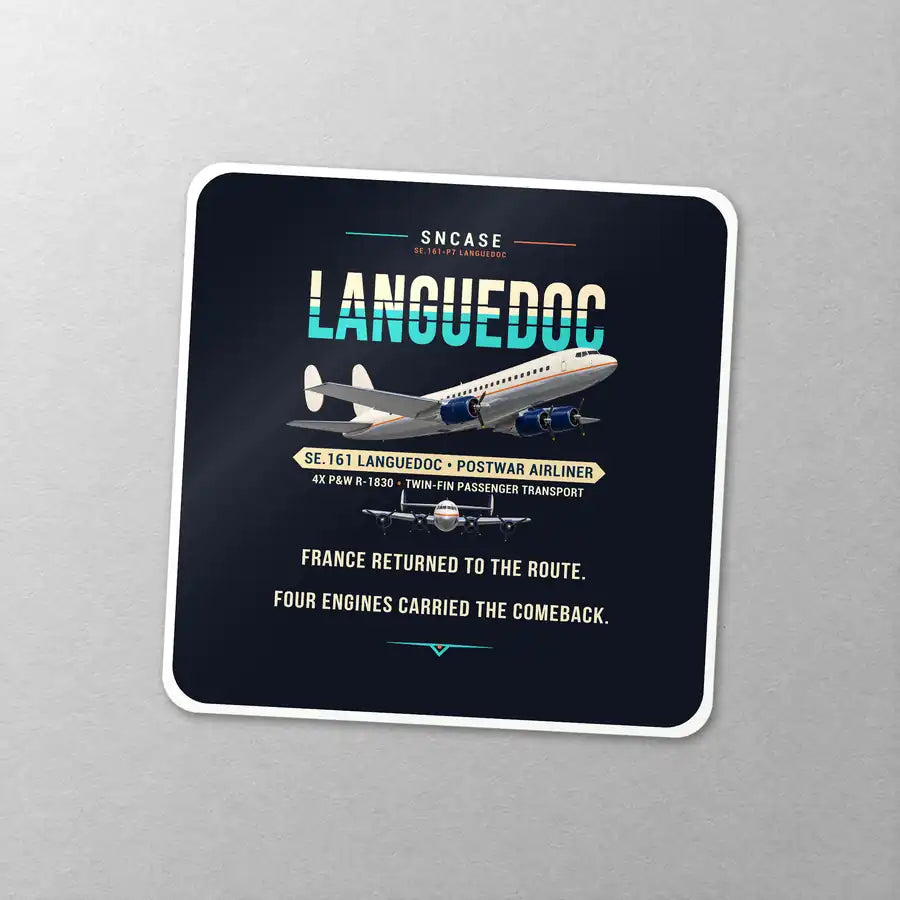 SNCASE SE.161-P7 Languedoc - Original - Square Sticker - Close-up