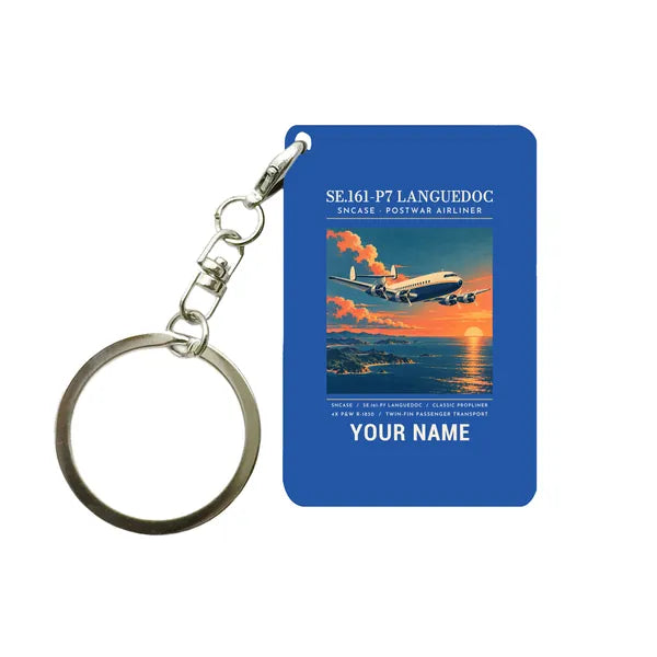 SNCASE SE.161-P7 Languedoc - Poster + Name - Key Chain - Blue