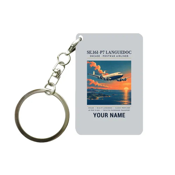 SNCASE SE.161-P7 Languedoc - Poster + Name - Key Chain - Light Gray